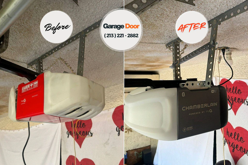 Before and after: garage door repair Victoria, TX